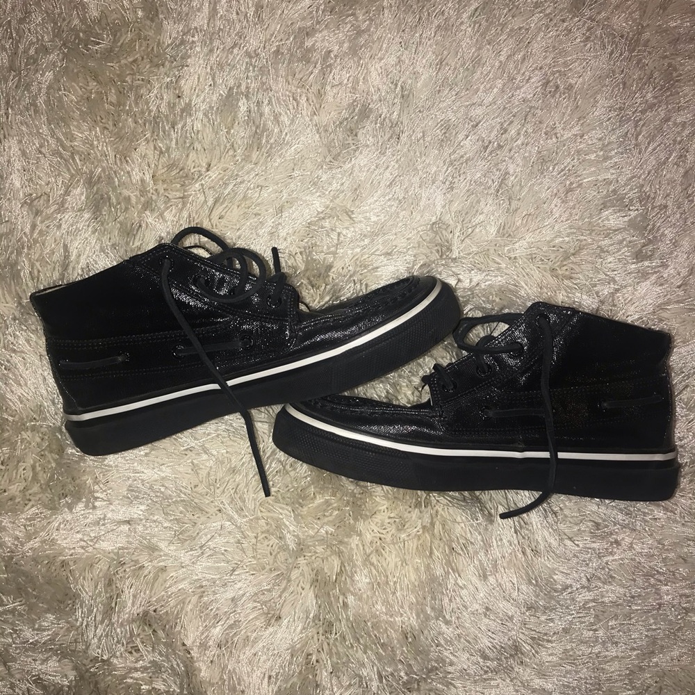 Men's Black High Top Sperry Sneaker Shoes